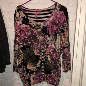 Charlotte Tarantola cardigan floral & stripe 2x